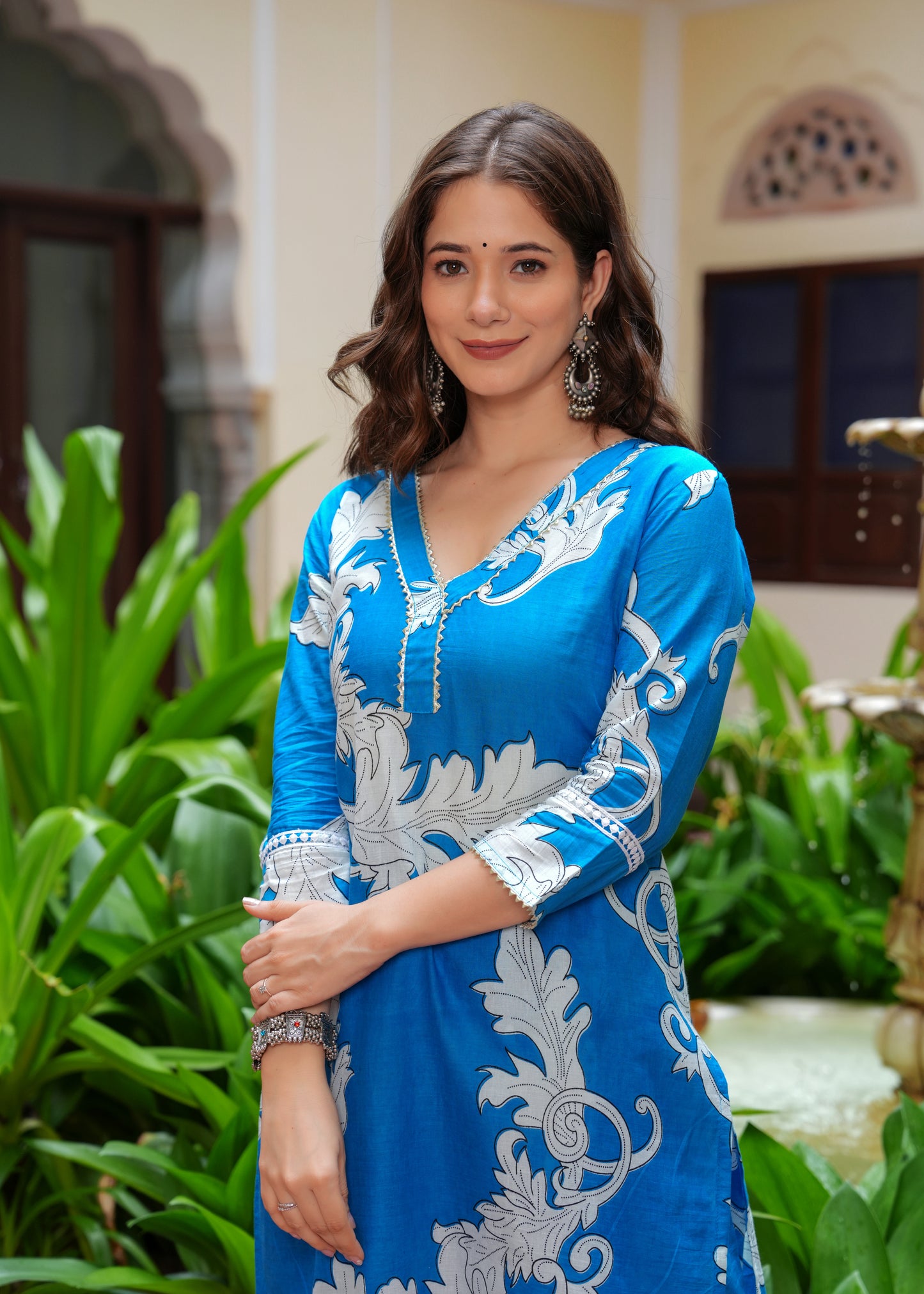 Blue Stylish Pure Cotton Cord Set
