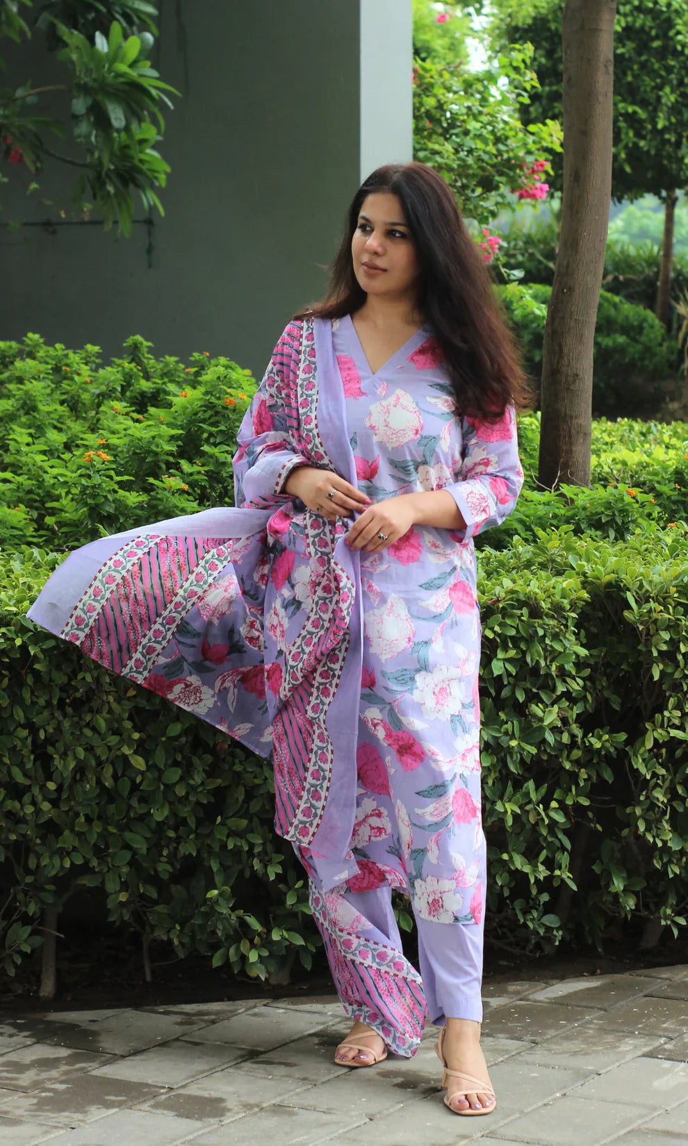 Cotton Kurta And Pant With Dupatta Set For Women
