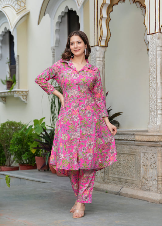 Pure Cotton Printed Cord Set For Womens