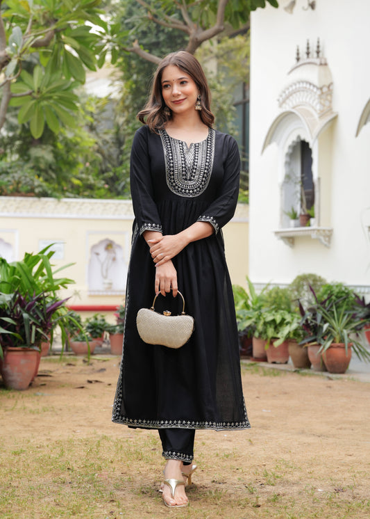 Kima Black Sequence  Co Ord Set For Women