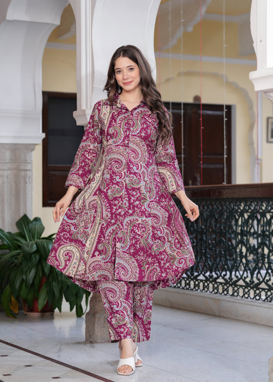 Pure Cotton Mandana Print Stylish Cord Set  For Women