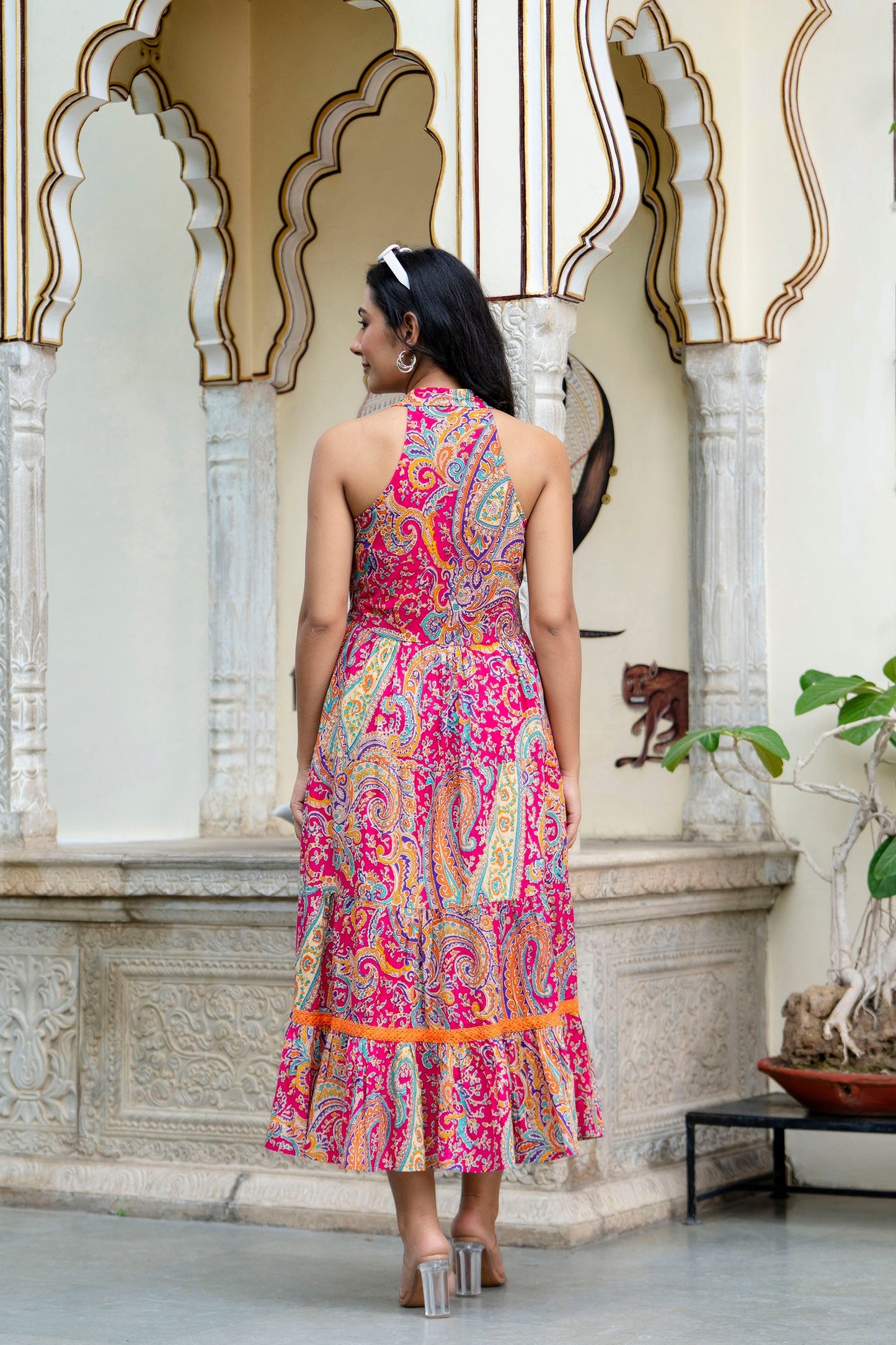 Pure Cotton Stylish Mandana Pink Dress For Women