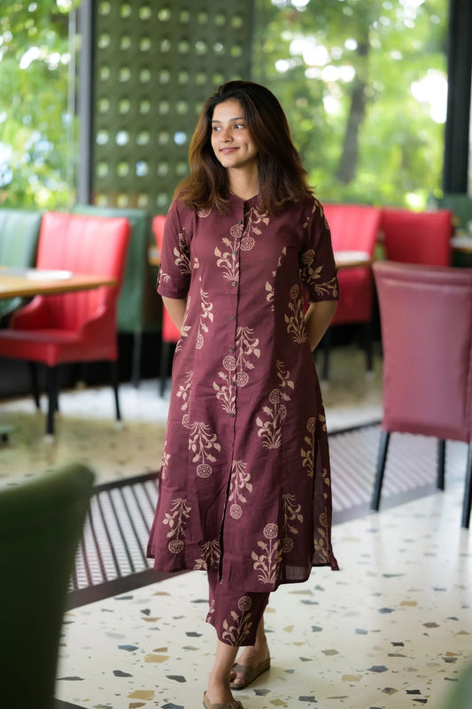 Vani Maroon Beautifull Co-ord Set