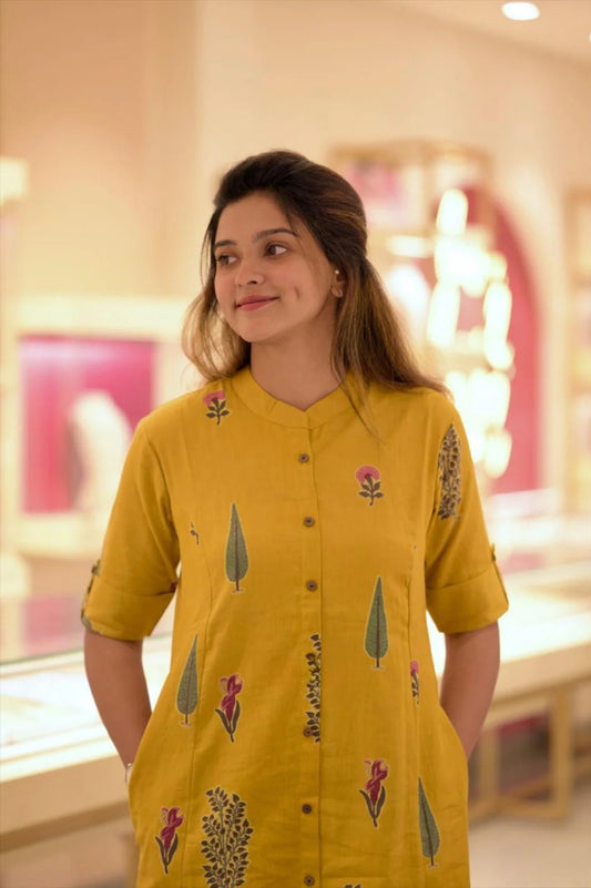 Yellow Patti Cotton Co-ord Set