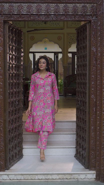 Pure Cotton Printed Cord Set For Womens